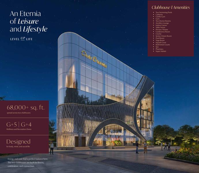 Candeur Eternia clubhouse amenities - 68000 sqft